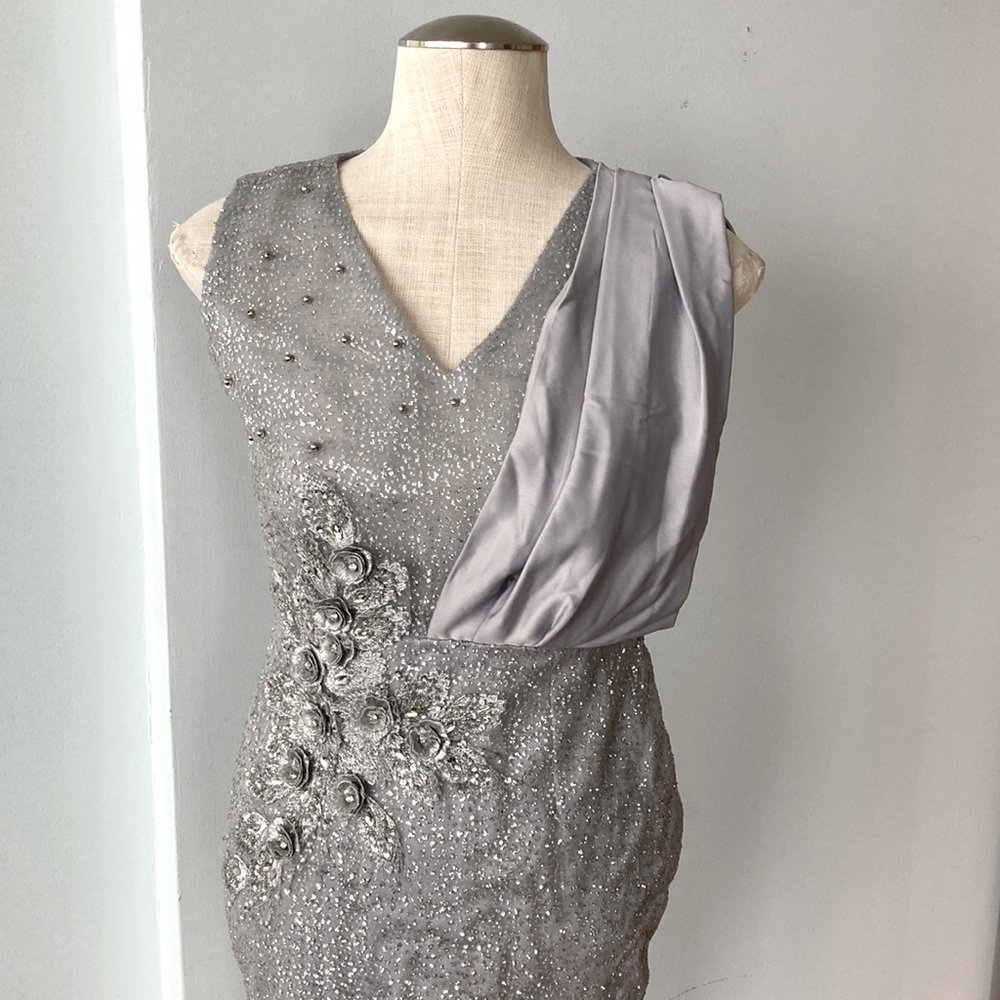 Vintage silver sparkle cocktail dress